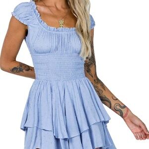 Princess Polly love galore romper in blue